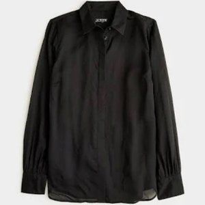J crew Button up shirt in sheer organza (black)